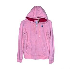 K-Way Hoodie Zip Up Long Sleeve Pockets Womens Coral Size 8